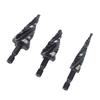 3PCS Spiral Step Drill Bit Set High Speed Steel Hex Shank 4 Flute Bits for Metal Aluminum Wood Plastic 1 8 1 2 1 4 3 4
