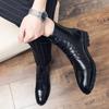 Men’s Boots Wingtip Dress Formal Brown Leather Brogues Tuxedo Wedding Motorcycle Casual Black Boots for Men