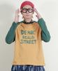 Deumakeu Text Raglan Color Block Long Sleeve T-Shirt Khaki & Mustard