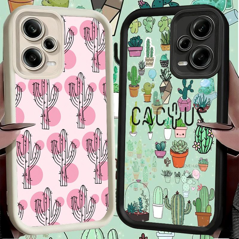 Phone Case for Xiaomi Redmi Note 15 14 13 Pro Plus Cactus Pattern Shell 12S 11 11S 11T 5G 14S Soft Silicone Funda