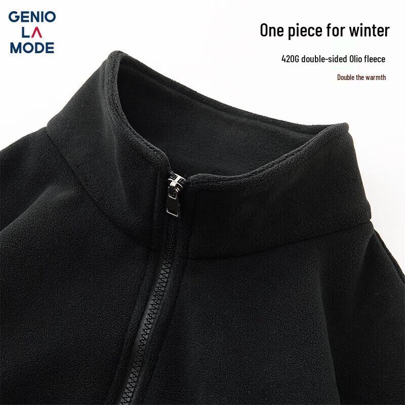 

GENIOLAMODE Men s Fleece Lined Stand Collar Jacket 2XL