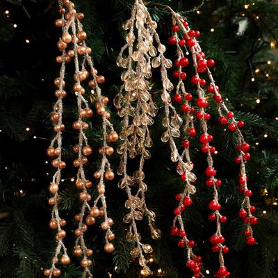 Set Decorare Pom Cristal Salcie Plângătoare cu Perle de Crăciun