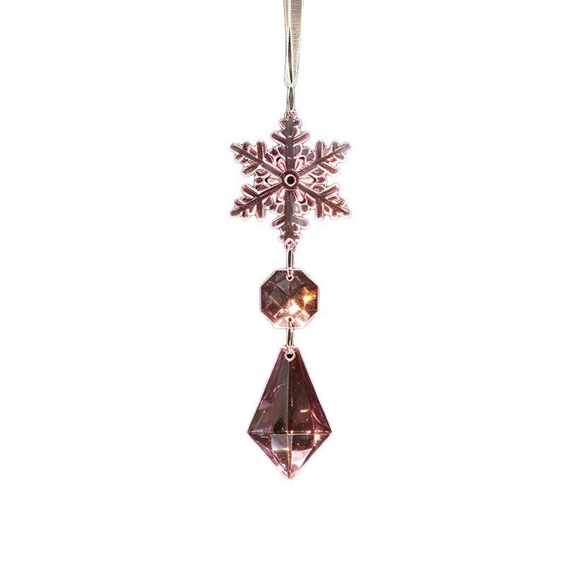 Crystal Clear Acrylic Snowflake and Icicle Christmas Tree Ornaments