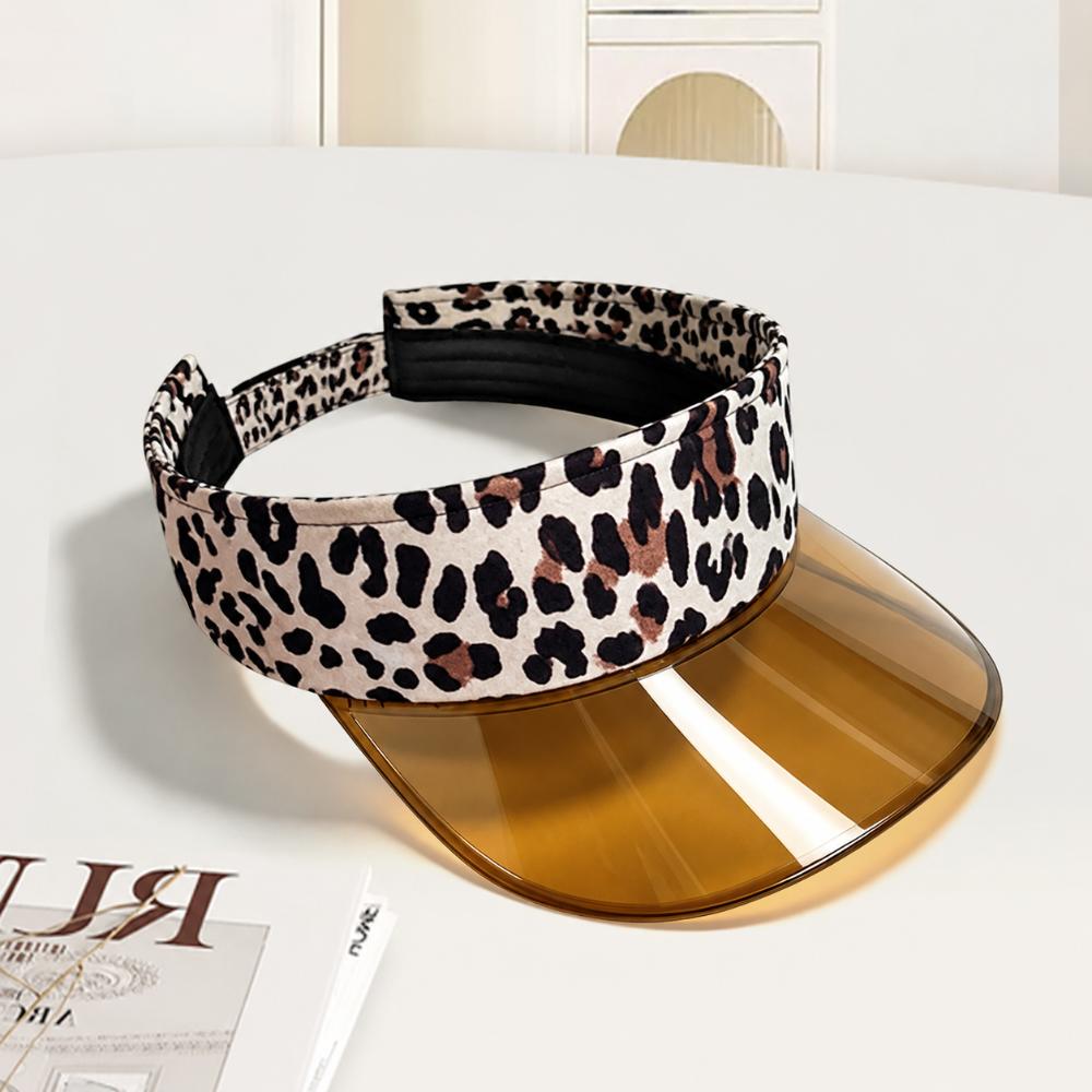 Leopard Print Summer Sun Hat Sun Protection Outdoor Sports Hat Fashion Visor Cap  Woman белый