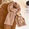 Christmas new red bear knitted scarf women's autumn and winter cute scarf versatile new girlfriend