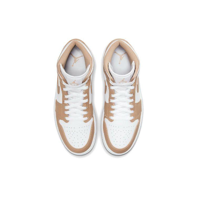 Air Jordan 1 Mid Tan Gum Men Sneakers White 554724-271