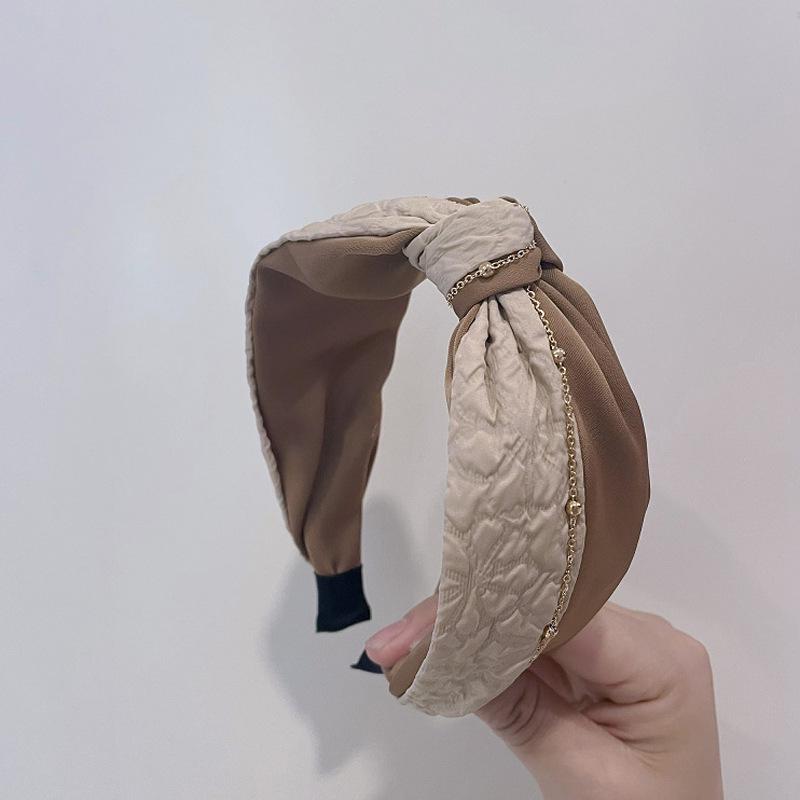 

Женская универсальная повязка на голову с высокой тульей, в стиле ретро, с широкими полями - приятный для кожи аксессуар для волос с узлом для умывания лица