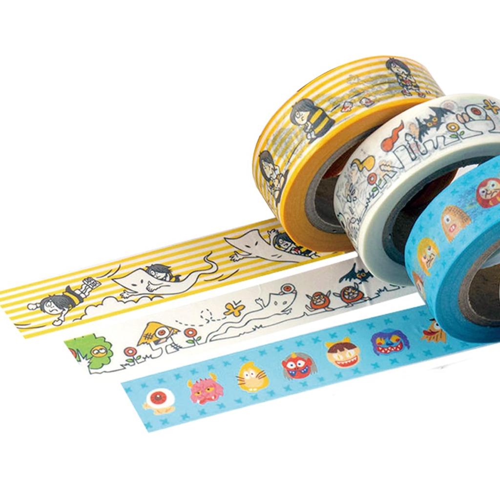 Gegege No Kitaro Yokai Masking Tape Set of 3 Kitaro Medama (Yokai Line-Up Oyaji)