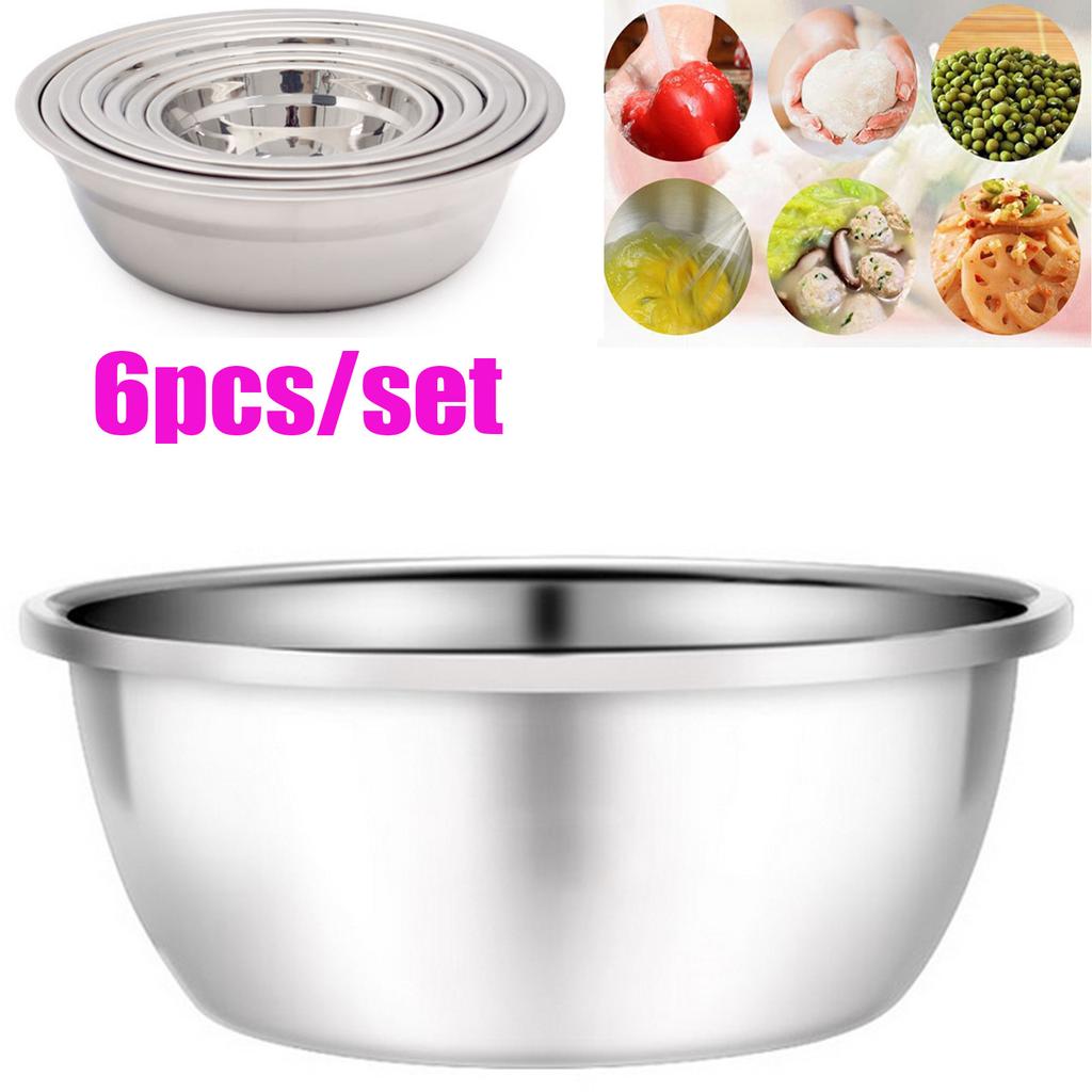 Stainless Steel Large Capacity Mixing Bowl Heavy-Duty Rustproof Nesting Bowl Soup Pot Egg Mixing Food Container