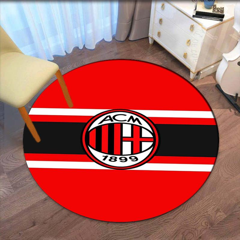 AC Milan Printed Round Rug Carpet Chair Rug Area Rug Entryway Doormats,for Office Chair Living Room Bedroom Kitchen Room.