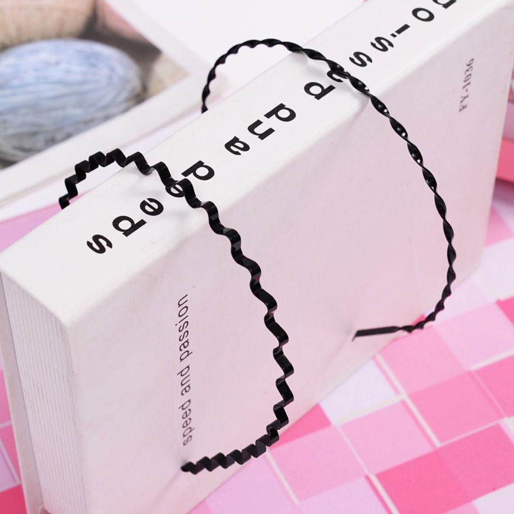 Double Layer Thin Metal Hair Hoop Cross Men Hair Bands Creative Wave Shape Headband  Male