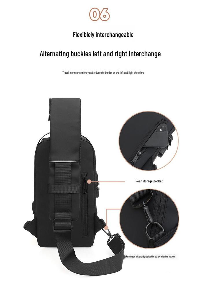 Men's Anti-Theft Crossbody Bag with Password Lock for Cycling, Running, and Travel