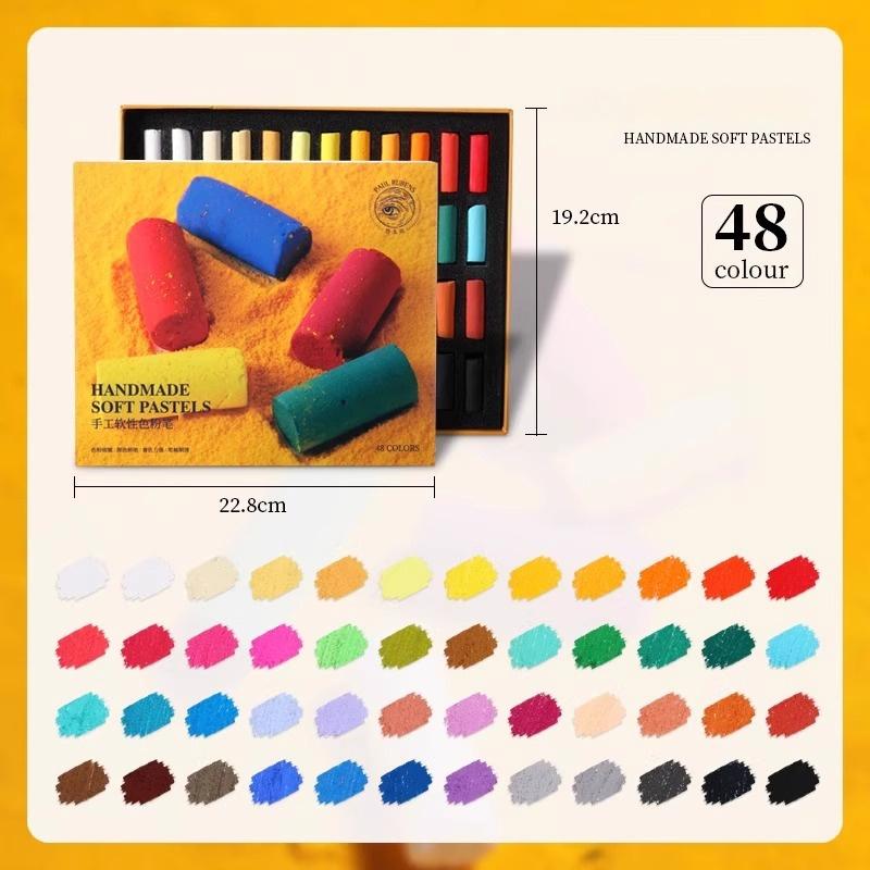 24/36/48Color Handmade Soft Chalk Pastels Set for Artist Graffiti Drawing Coloring Art Stationery Supplies Overlapping Non Toxic