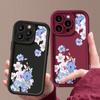 Prosty niebieski kwiatowy nadruk odporny na wstrząsy matowy futerał na telefon TPU do iPhone'a 16 Pro 15 Pro Max 14 Plus 13 12 11 XR XS 8 7 Ochrona obiektywu miękka tylna obudowa