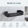 With Hooks Bathroom Shelf Black Floating Wall Shelf Storage Shelf  Home Hotel Apartment