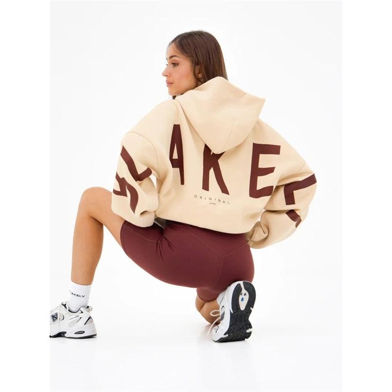 Women Long Sleeve Letter Print Hoodie Casual Pullover Sweatshirt Loose Fit Daily Top