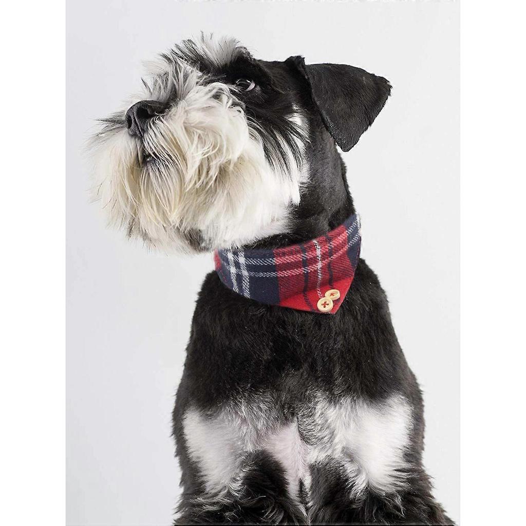 Modisches&coole Hundehalsbänder für kleine Katzen Hunde, 2er-Pack Weiches & Komfortables Design Karomuster Verstellbare PU-Leder Haustierhalsbänder Fliege +Dreieckiges Handtuch-Stil für
