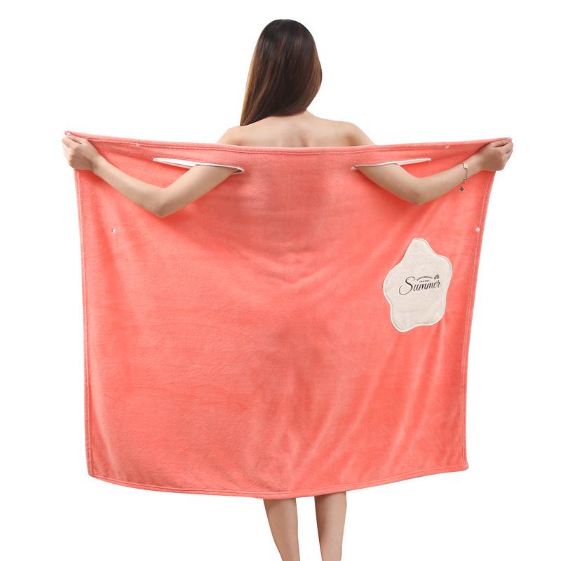 Women's Plus Size Coral Fleece Bath Skirt with Spaghetti Straps - Thick and Extra Large Wearable Bathrobe