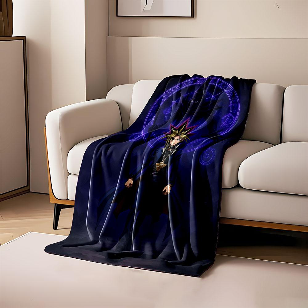 

A glowing purple magic circle, a dark-robed figure, and a bold character. for all seasons blanket lunch break throw gift 80cm x 120cm
