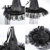 Spooky Party Streamers Halloween Witch Hat Hanging Decor, Spider Web Ribbon Prop for Party, Dark Wizard Costume Accessory Masquerade Decorations