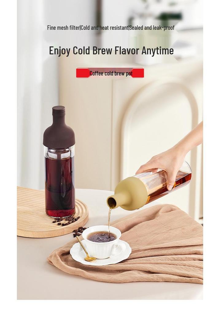 Glass Cold Brew Coffee & Tea Maker: Heat & Cold Resistant Pot with Cup