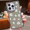 Frosted Square Clear Phone Case for iPhone 16 Pro 15 14 Plus 13 12 Pro Max 11 Colored Floral Pattern Tpu Soft Shockproof Slim Cover