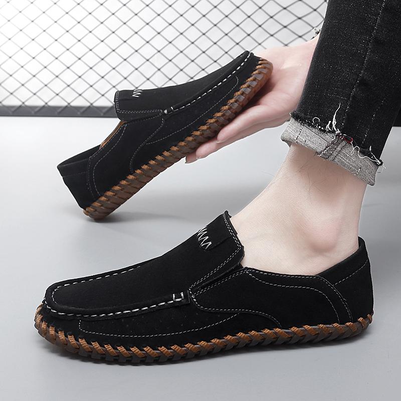 Men's Leather Casual Shoes Handmade Loafers Comfortable Men's Slip On Shoes Flat Moccasins Men's Sneakers