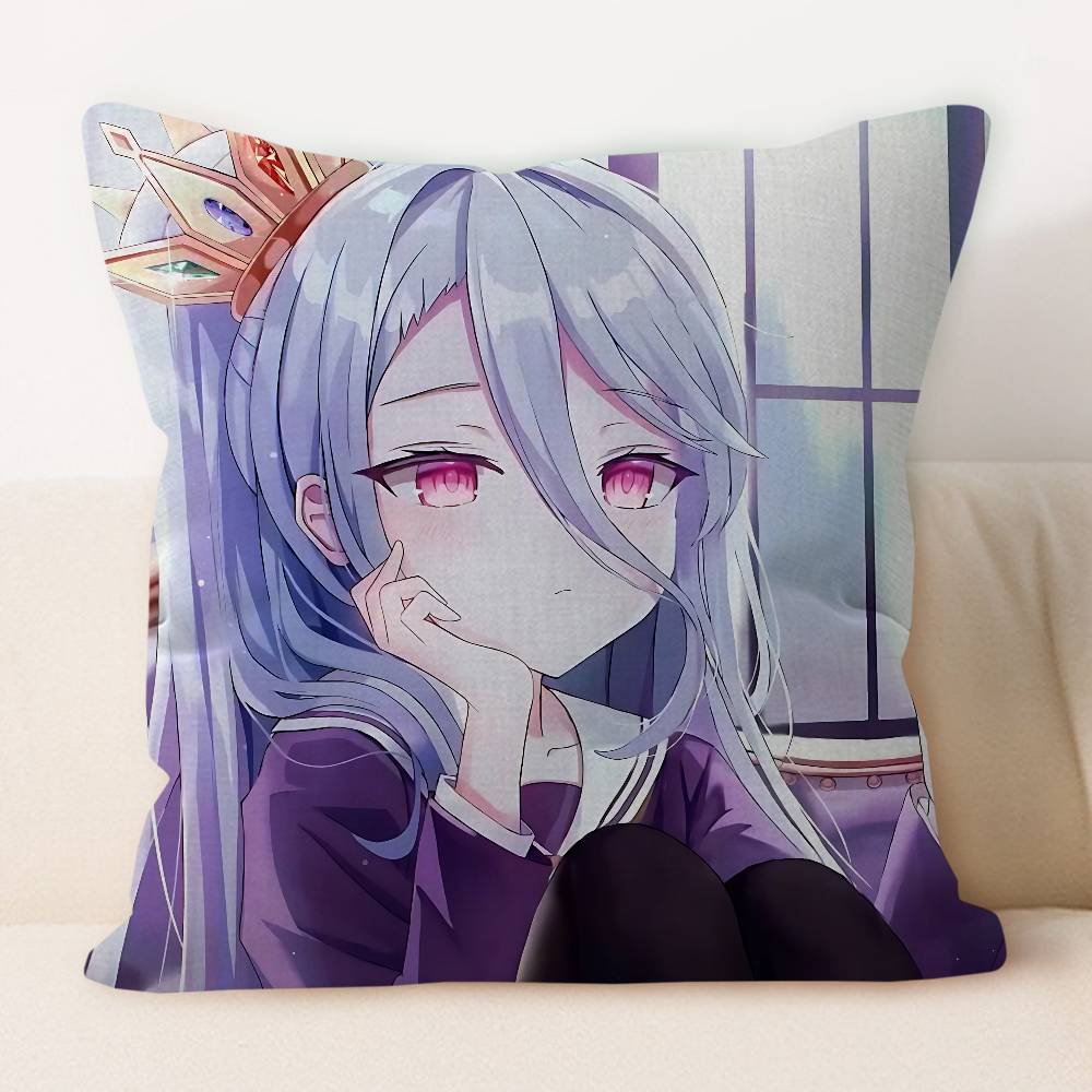 NO G-GAME NO LIFE Shiro Pillow Gifts Home Office Furnishings Bedroom Sofa Car Cushion Cover Case 45x45cm