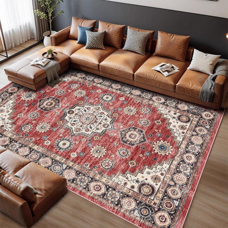 Traditional Oriental Area Rug Geometric Distressed Living Room Kitchen Dining Area Rugs Ethnic Soft Bedroom Rugs Kitchen Rugs