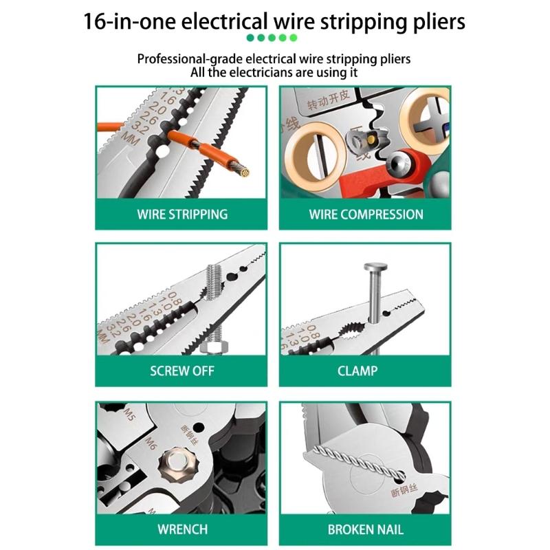 Ściągacz izolacji do kabli elektrycznych z funkcją wykrywania napięcia Lekka konstrukcja Trwałość Stalowe krawędzie tnące Ciągnięcie drutu