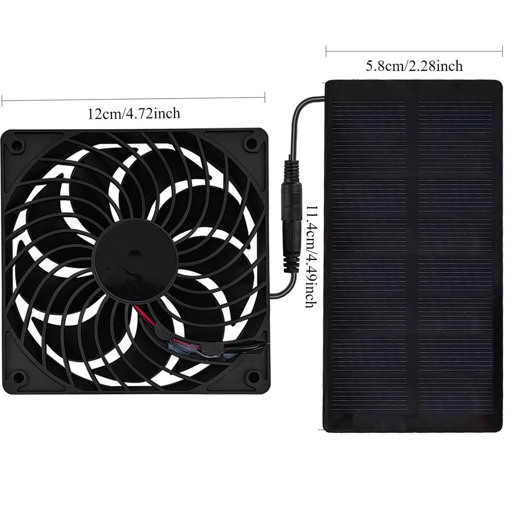 Small Size Solar Panel Low Power Solar Exhaust Fan 0.8W4v Lightweight Green Energy, Outdoor, Pet House, Chicken Coop