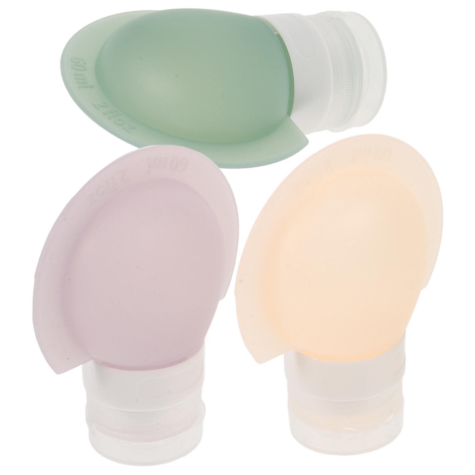 

3Pcs Silicone Travel Bottles Leakproof Squeezable Toiletries Containers Safe Durable Easy Clean Travel Size Kit 10X8X2.5CM