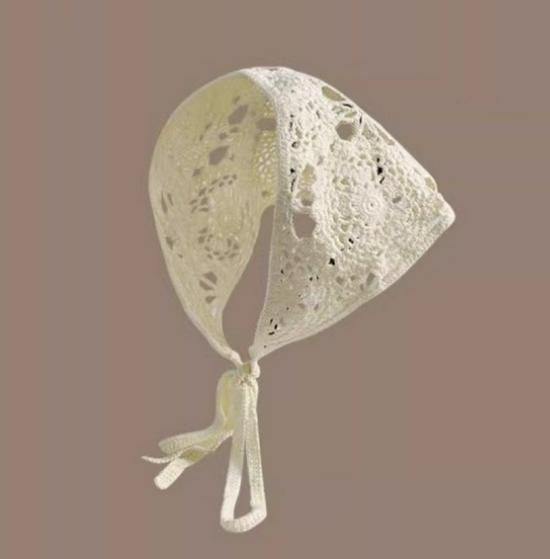 Spring & Autumn Korean Crochet Triangle Scarf & Hairband - Cute Floral Style for Women & Girls