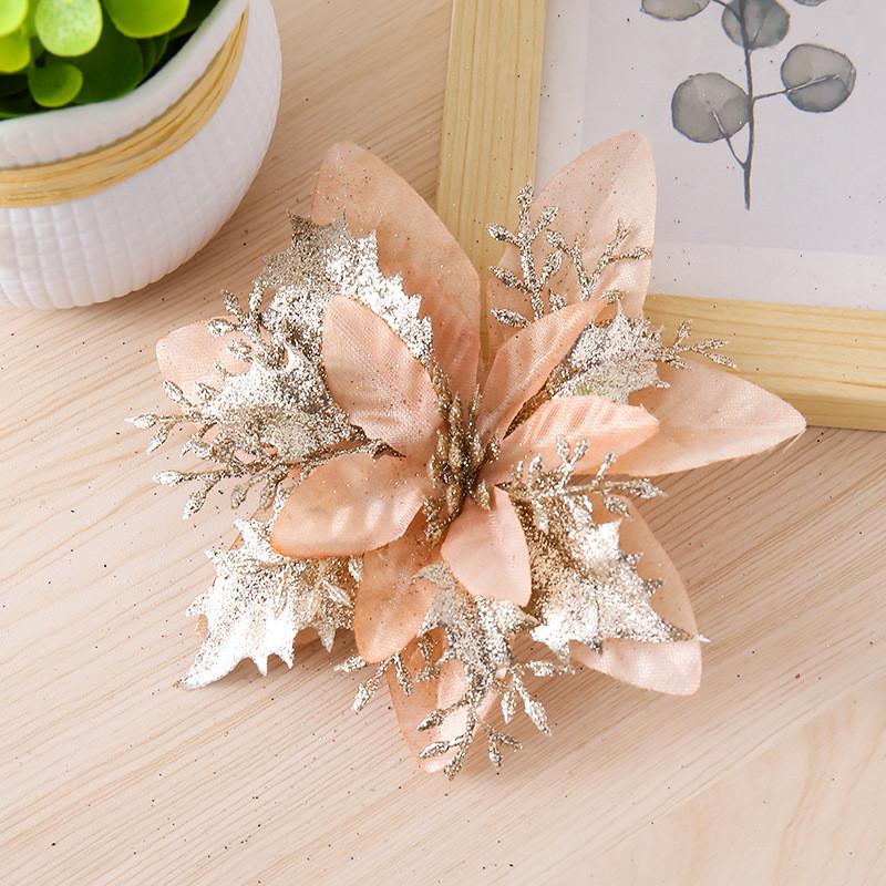 Flowers Christmas Decorative With Shiny Finish For Holiday Tree And Party Props