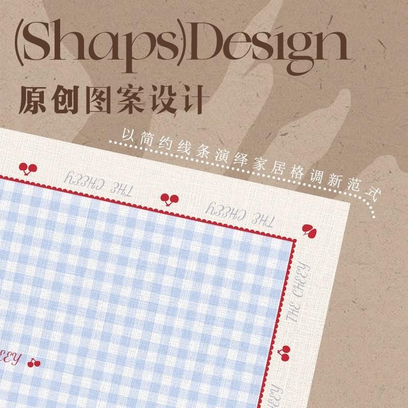Korean Cherry Grid Pvc Dining Table Cloth Waterproof Morning Sweet Living Alone Girl Breakfast Table, Decorative Cover Cloth