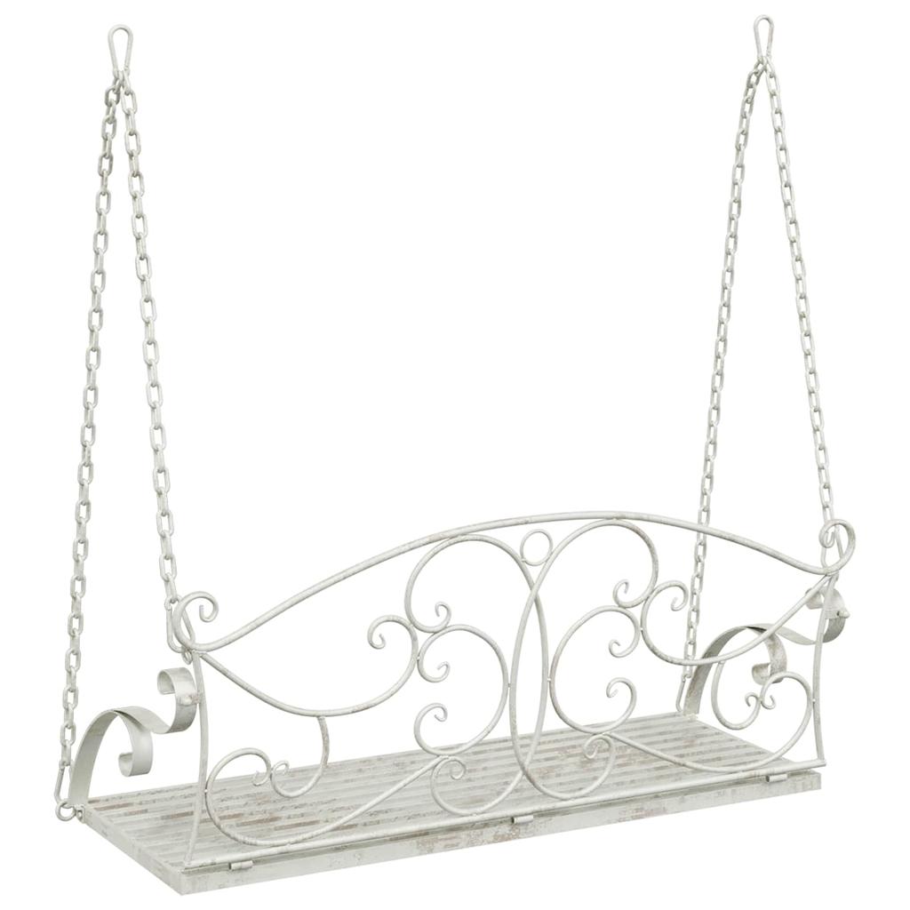 Swing Bench Steel 110 x 52.5 x 47 cm Antique White
