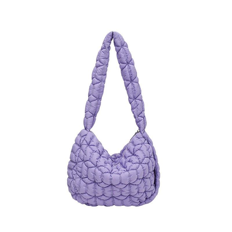 Pleated Cloud Bag Women's New Large-capacity Single-shoulder Cross-slung Woven Bubble Cotton Tote