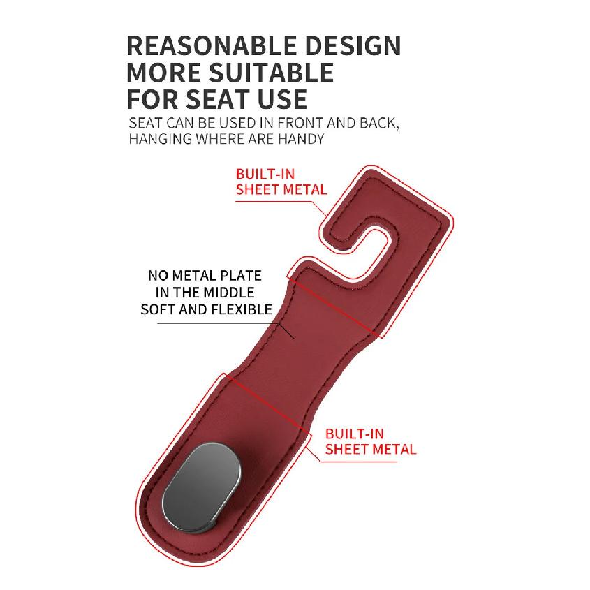 Car Leather Hook Seat Back Car Interior Decoration Supplies Multi-Functional Storage Folding Hang Hidden Hook