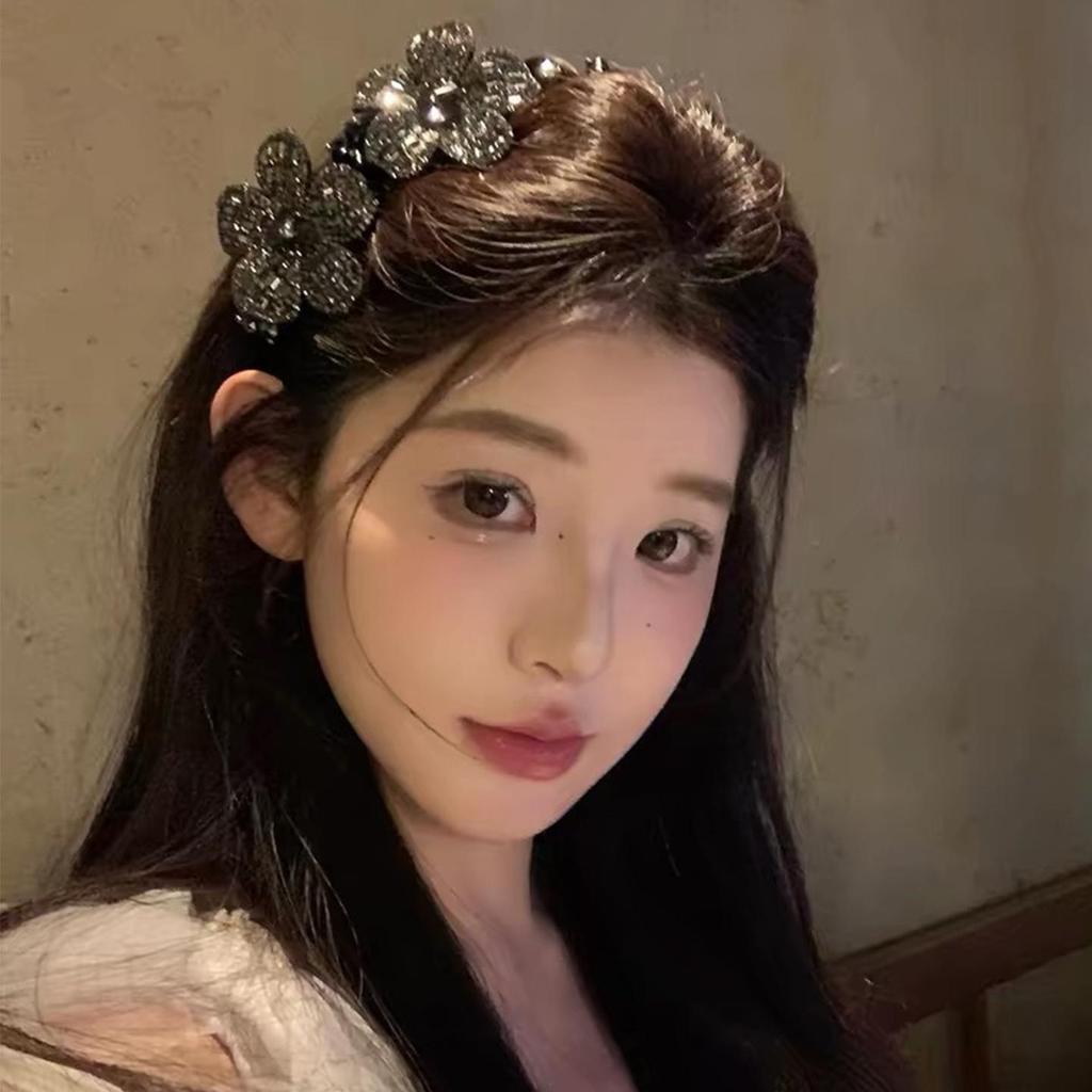 Korean Pearl Rhinestone Non-Slip Headband with Teeth - 2026 High Skull Design