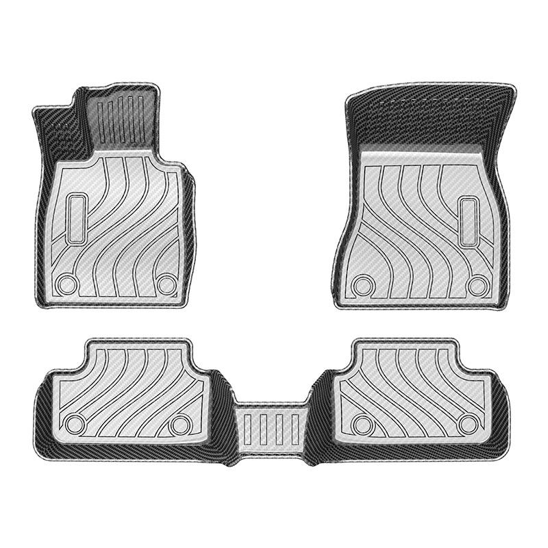 Compatible TPE Trunk Mat for 2024 BMW 5 Series: Eco-Friendly, Waterproof, Wear-Resistant, Carbon Fiber Pattern.