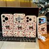 Embroidered love cherry bracket is suitable for Apple 16/17Pro mobile phone case IP15 candy air cushion 14 all-inclusive 13 women