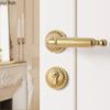 Golden Bedroom Door Lock Indoor Split Lock Zinc Alloy Door Handle Silent Locks Wood Door Safety Locks Doors Hardware Accessories