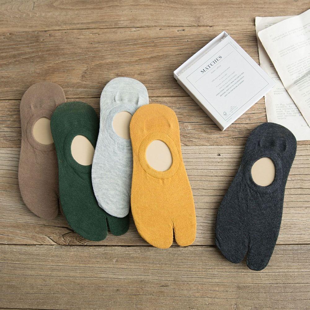 New Low Top Cotton Split-toe Socks Silicone Couple Sandal Socks Thin Socks