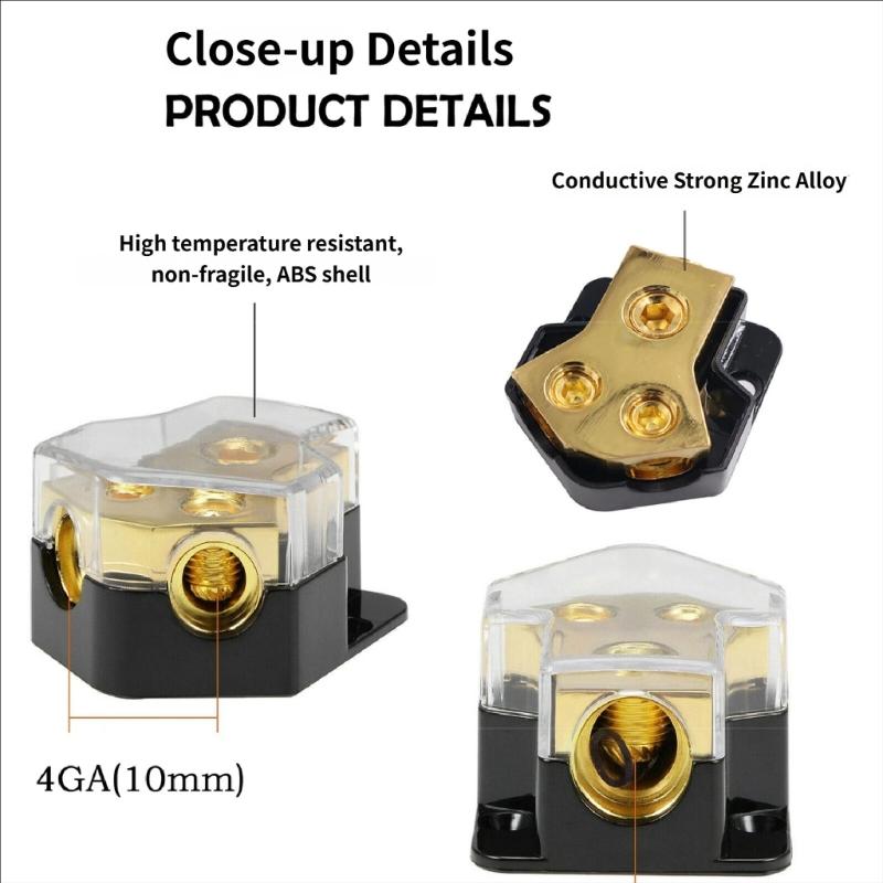 0/2/4 Gauge in 4/8/10 Gauge Out Verteilerblock Massekabelverteiler für Auto-Stereoanlage und Verstärkerinstallation