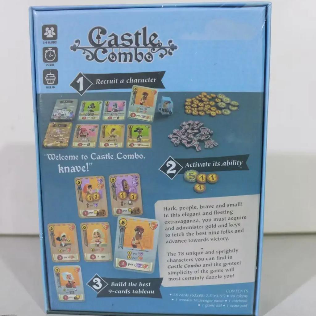 Castle Combo Board Game 2-5 Players English Version Strategy Games for Party/Family Table Card
