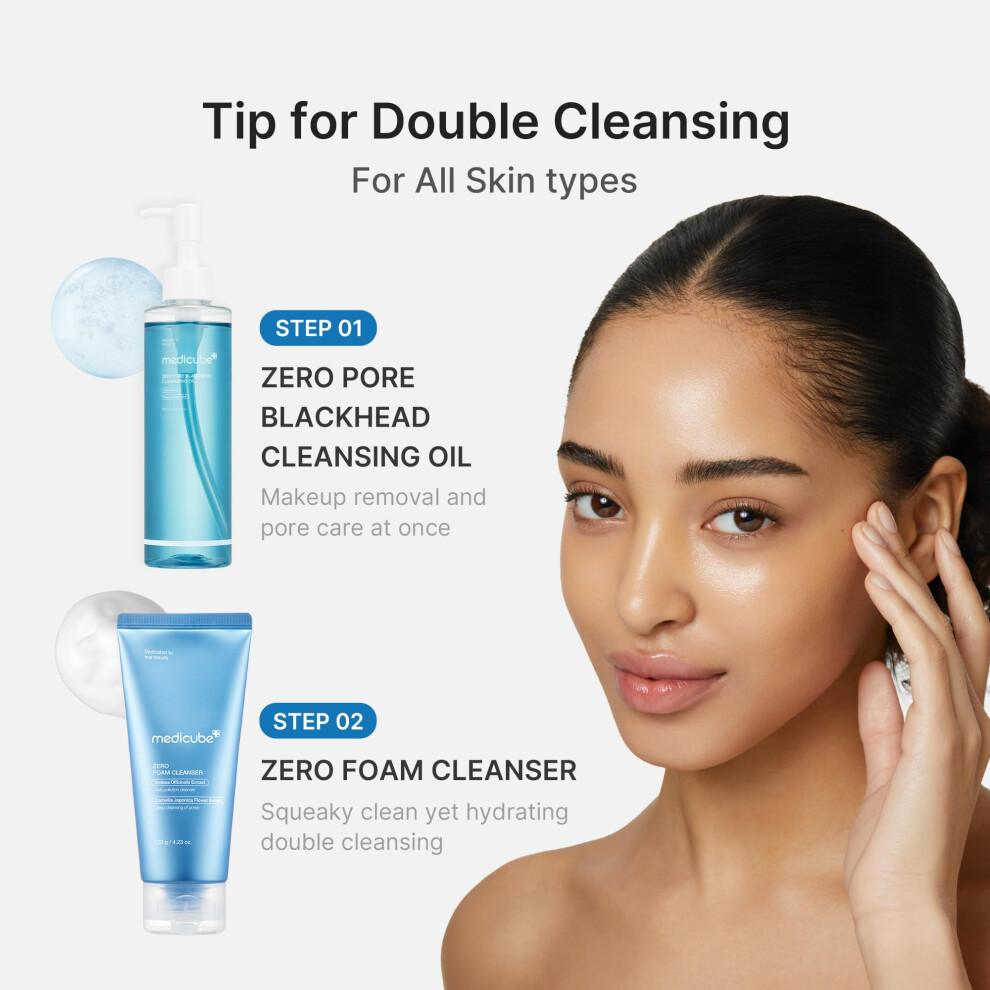 medicube Zero Pore Blackhead Cleansing Oil | Makeup Remover for all skin types, Daily Moisture Facial Cleanser, Low-Irritation | K