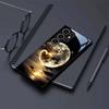 Silver Wave Golden Heart Shadow Intertwined Tempered Glass Phone Case Black for Galaxy S26 S25 S24 S23 S22 S21 and Other Models