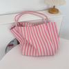 Stylish Soft Fabric Multi-color Stripe Tote Bag Perfect For Everyday And Travel