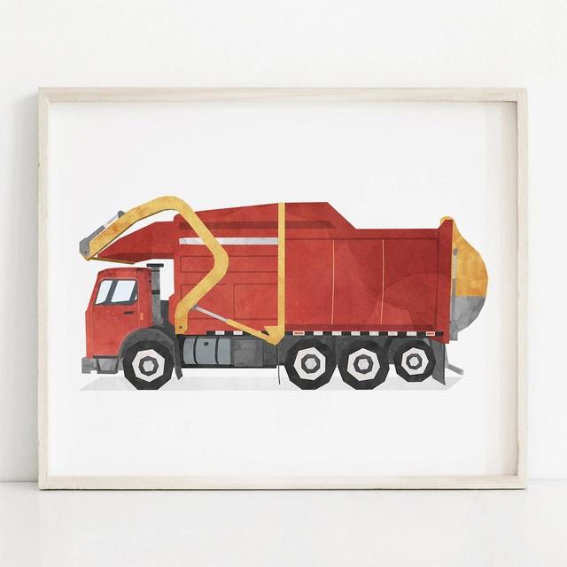 Nordic Style Engineering Vehicle Canvas Art Paintings Watercolor Poster and Prints Nursery Wall Art Picture for Home Decoration No Frame