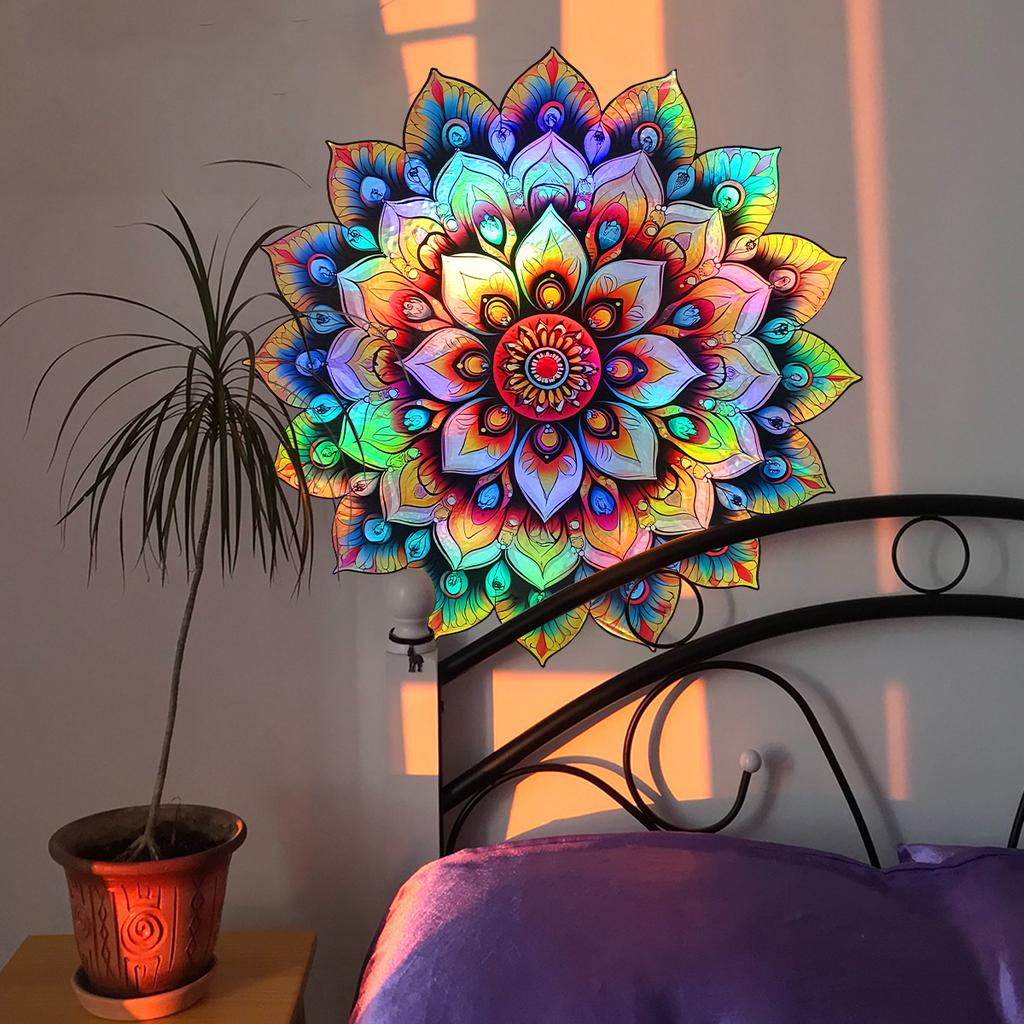 Neon Mandala Creative Wall Sticker Bathroom Living Room Background Decoration Wallpaper Self Adhesive Home Decals